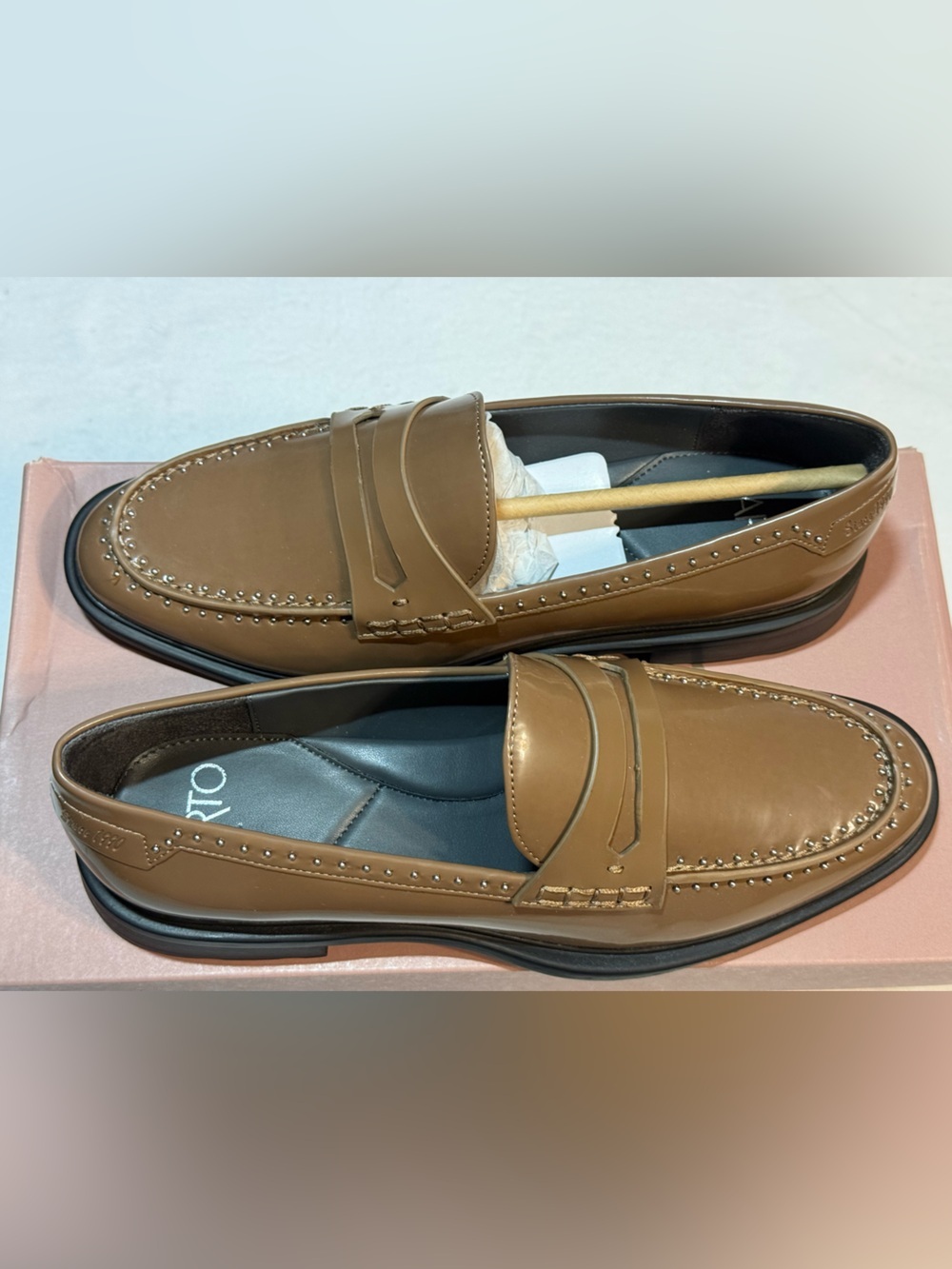 New Franco Sarto Women’s Eden Studs Losfer. Brown. 5M
